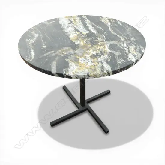 HEAVY STONE TOPPED SIDE TABLE H.490mm, 550mm dia
