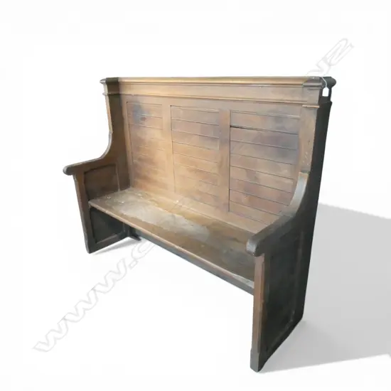 VINTAGE OAK FRENCH CHURCH PEW H1410 L1770MM
