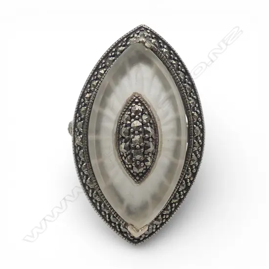 S/SILVER MARQUISITE DRESS RING SIZE N
