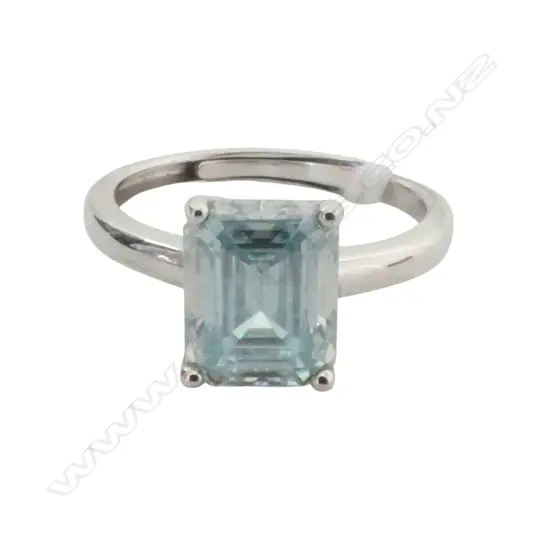 SILVER PRINCESS CUT MOISSONITE RING, adjustable size