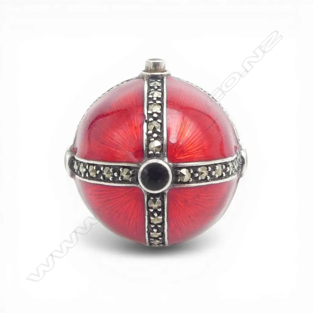 S/SILVER & ENAMEL POISON RING Image 1++