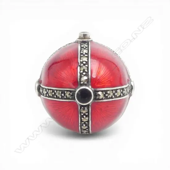 S/SILVER & ENAMEL POISON RING