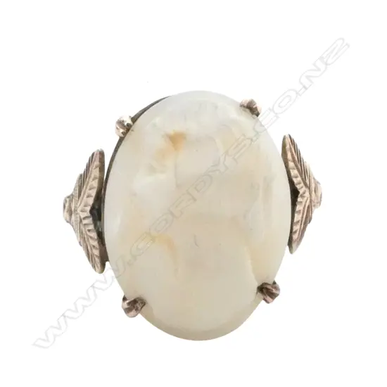 9ct ROSE GOLD & CAMEO RING 4.4gms SIZE R