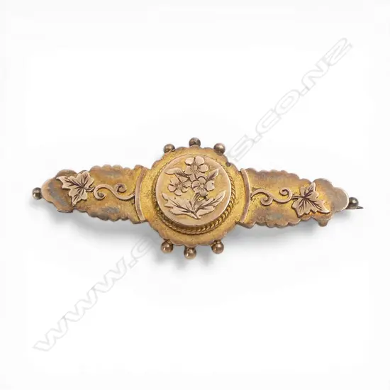 9CT GOLD VICTORIAN BAR BROOCH 2.1GMS