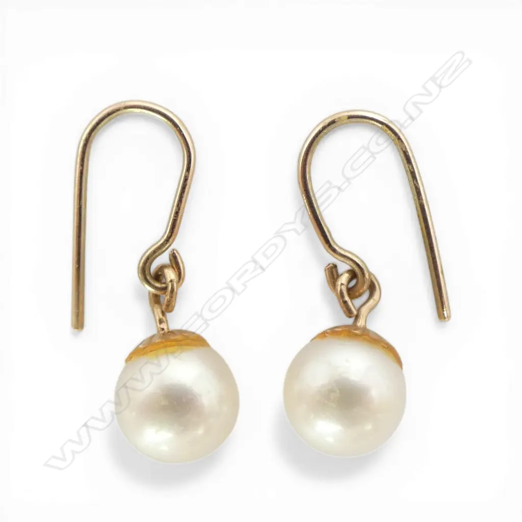 PR 9ct GOLD & PEARL EARRINGS 2.38gms Image 1++
