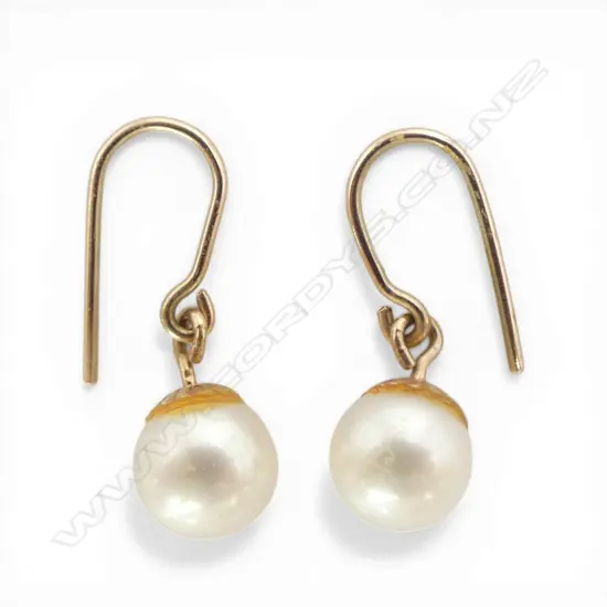PR 9ct GOLD & PEARL EARRINGS 2.38gms