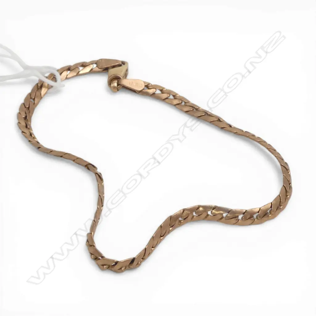 9ct ROSE GOLD BRACELET flat oval link 5.45gms Image 1++