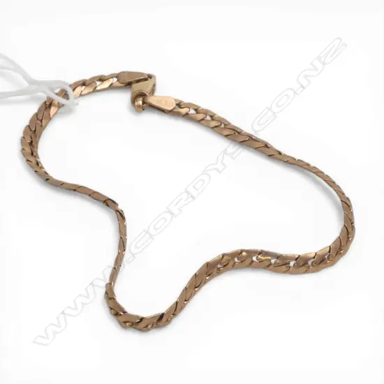 9ct ROSE GOLD BRACELET flat oval link 5.45gms