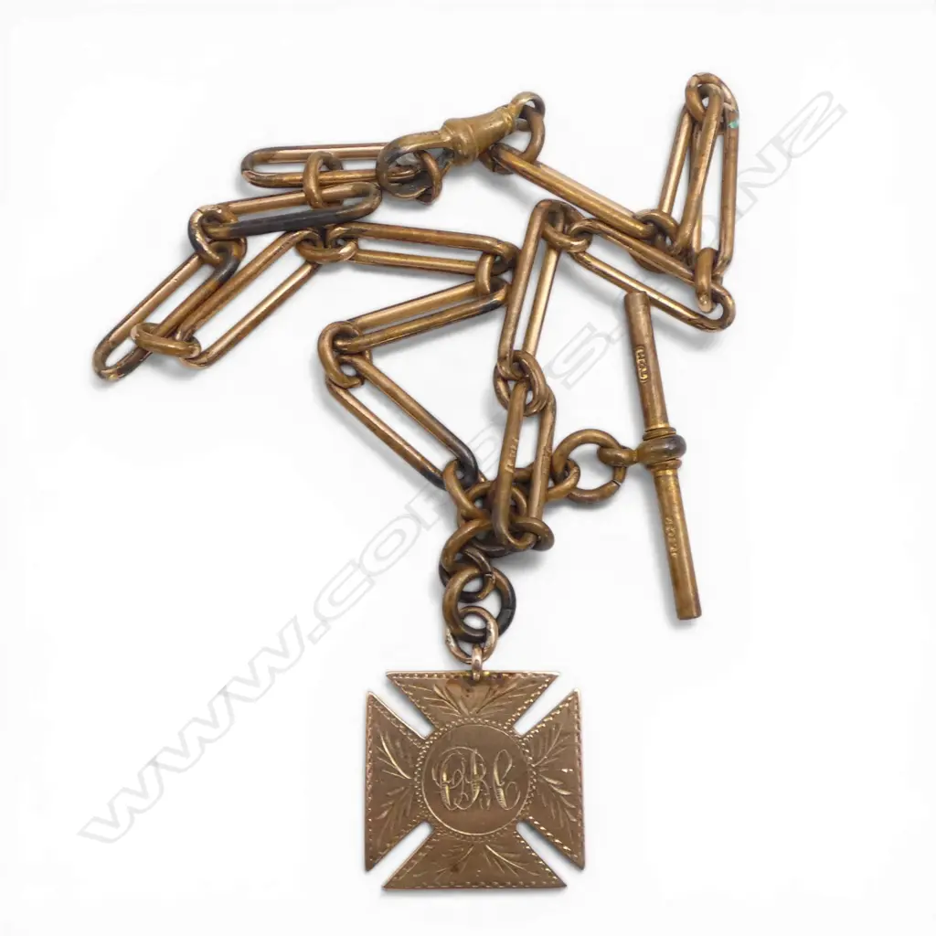 9CT GOLD 1918  SPORTS MEDAL 4.8GMS ON ROLLED GOLD ALBERT Image 1++