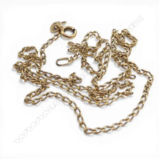 9ct GOLD CHAIN, 1.79gm, L.450mm latch ring broken