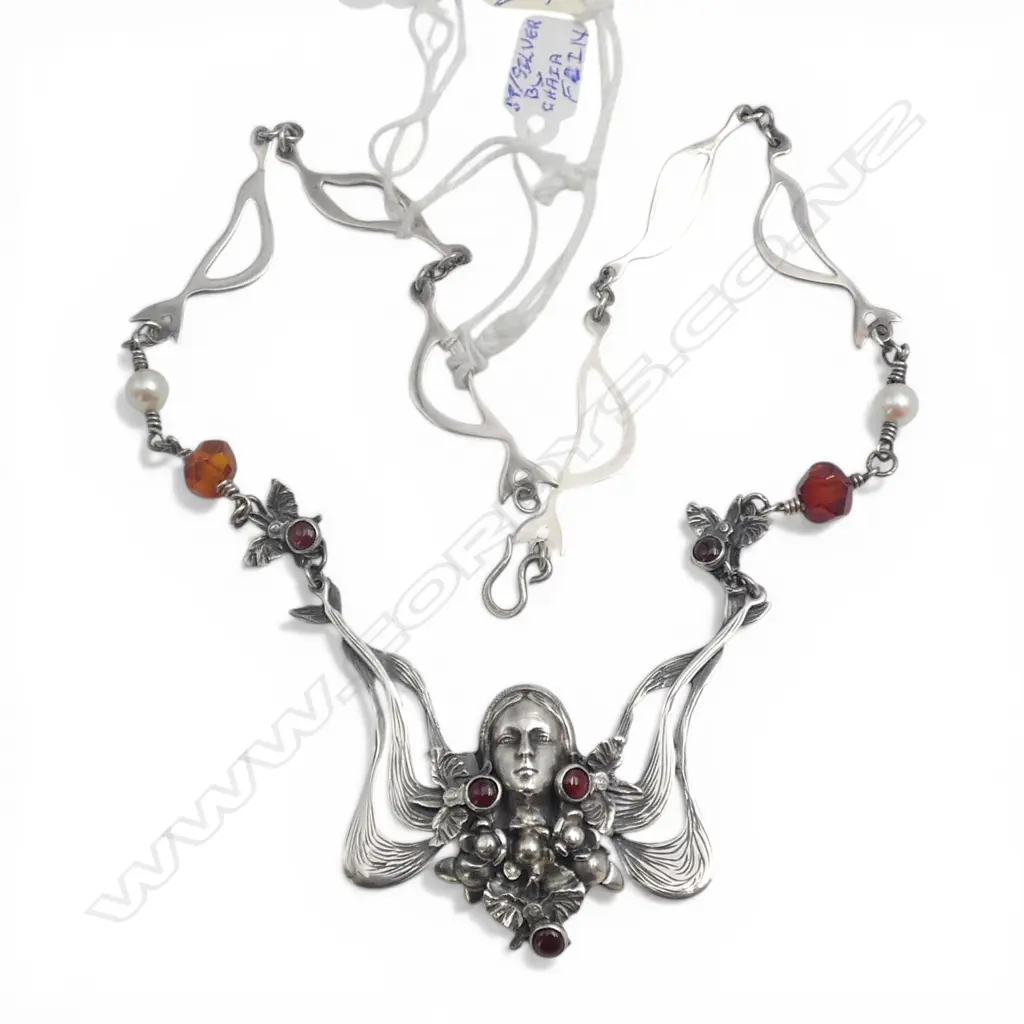 S/SILVER FIGURAL PENDANT NECKLACE MADE BY CHAIA FEIN  1970S FINGERS GALLERY 6 LORN ST Image 1++