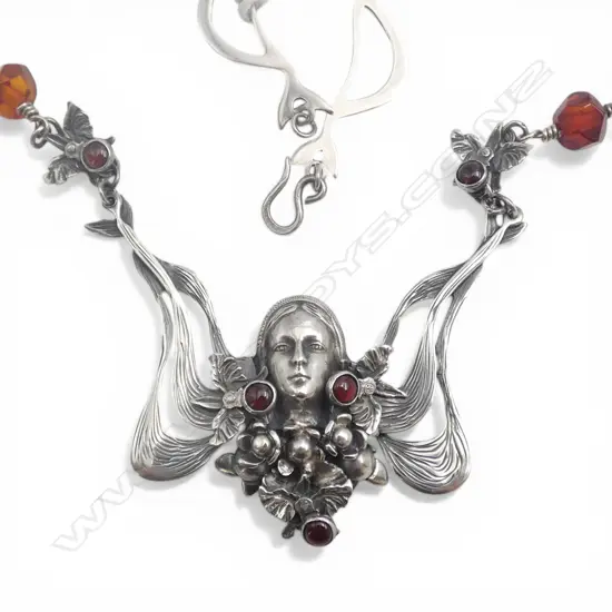 S/SILVER FIGURAL PENDANT NECKLACE MADE BY CHAIA FEIN  1970S FINGERS GALLERY 6 LORN ST