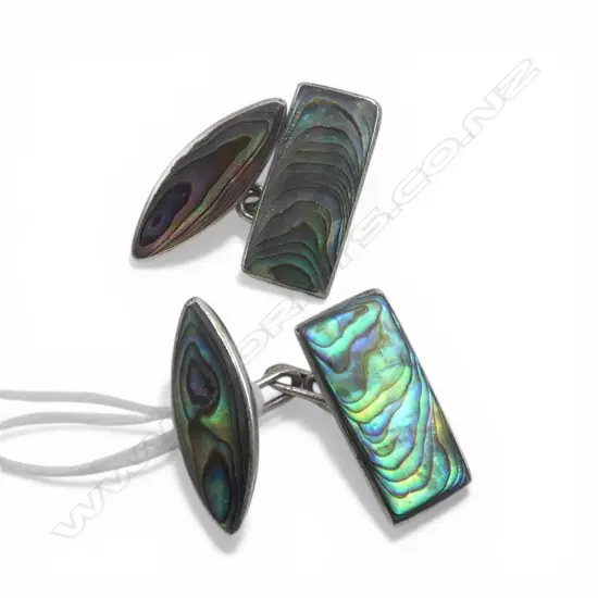 PR OF ARIKI S/SILVER & PAUA  CUFF LINKS