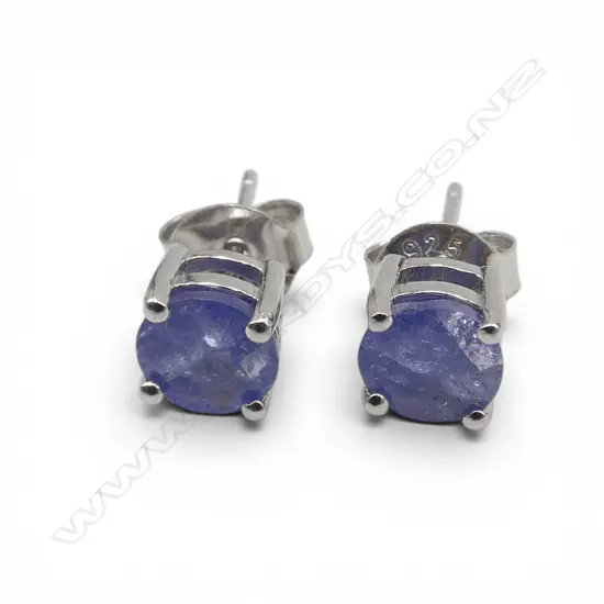 PR SILVER TANZANITE STUDS