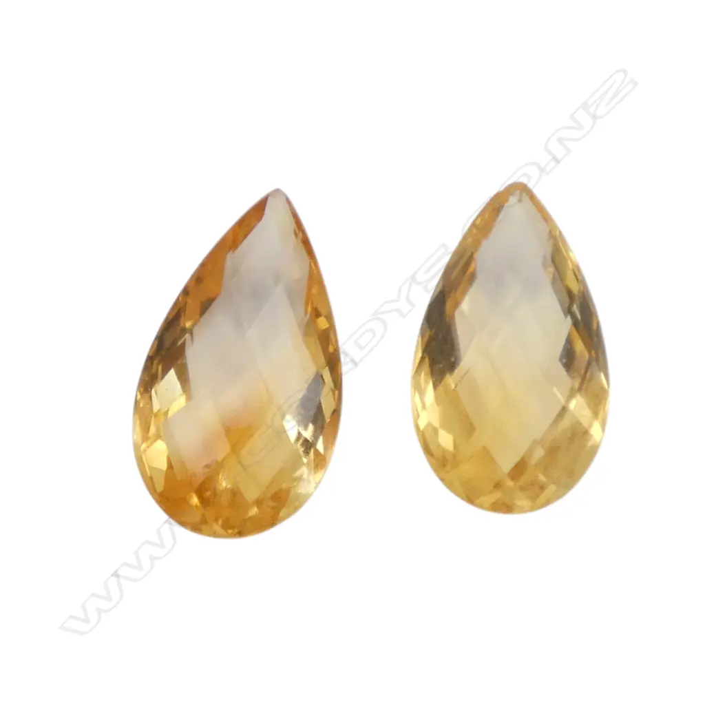 TWO TEAR DROP CITRINES - 8.30CTS Image 1++