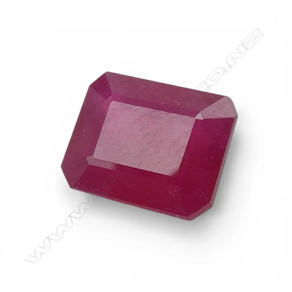 LOOSE OCTAGON SHAPE (enhanced with Glass) CUT RUBY Image 1++