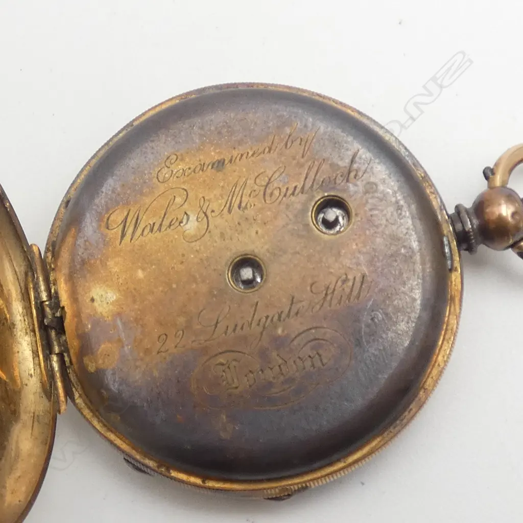 18CT POCKET WATCH (PLATED DUST COVER) 38.8gms Image 1++