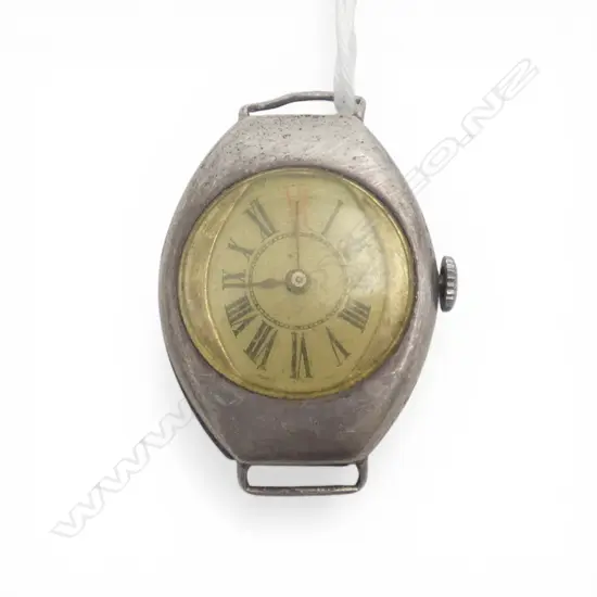 ART DECO SILVER MID SIZE WRISTWATCH not running fittings bent