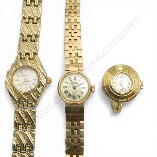 TWO LADIES WRISTWATCHES & A RING WATCH