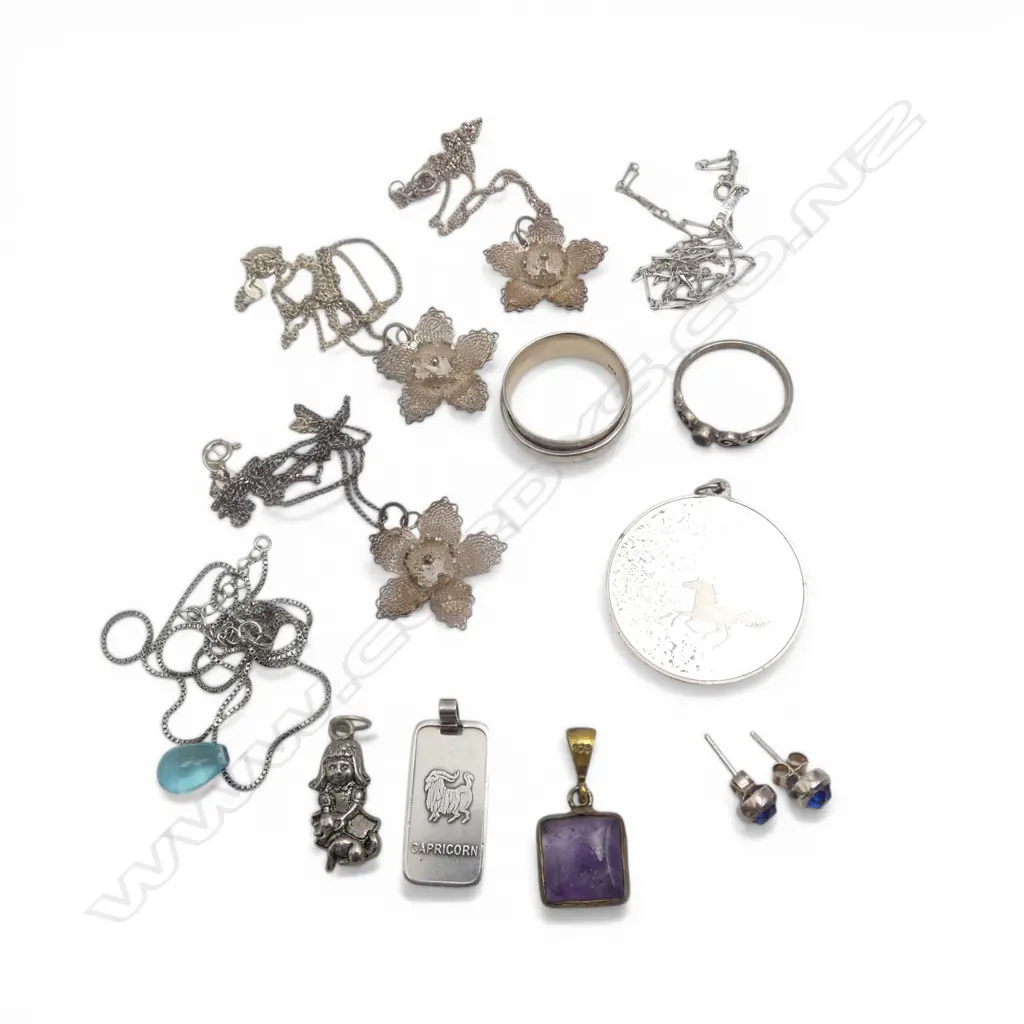 ASST. STG SILVER JEWELLERY etc 44.5gms Image 1++