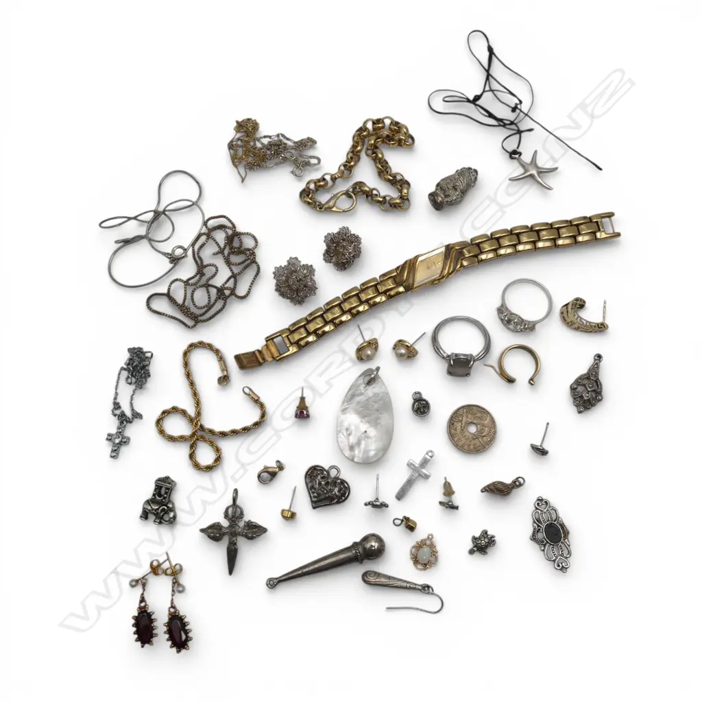 SELECTION SILVER + SILVER PLATE + GILT JEWELLERY Image 1++
