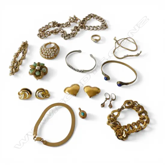 GOLD TONE COSTUME JEWELLERY INCL. PR YSL  CLIP-ON EARRINGS