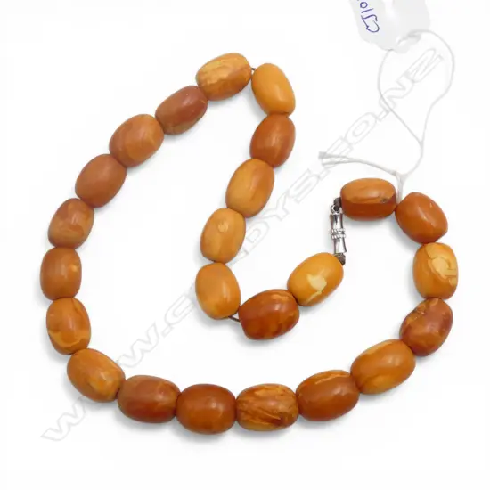 FAUX AMBER BEAD NECKLACE L.425mm