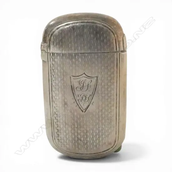 Birmingham 1891 SILVER MACHINE ENGRAVED VESTA 18gms