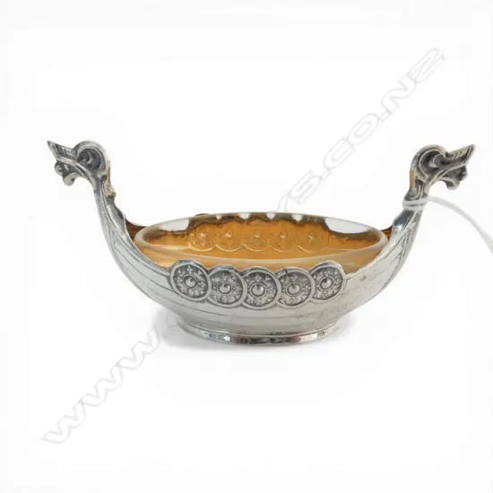 NORWEGIAN 800 SILVER VIKING SHIP SALT SILVER WEIGHT 13.7GMS
