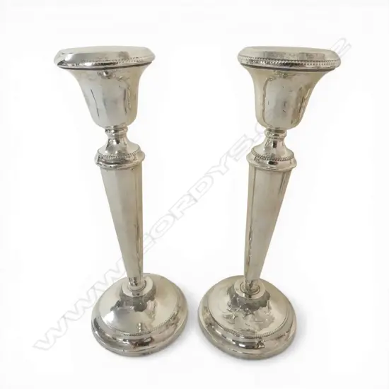 PR S/SILVER CANDLESTICKS AF BIRMINGHAM 1923  TOTAL WIEGHT 468GMS WEIGHTED