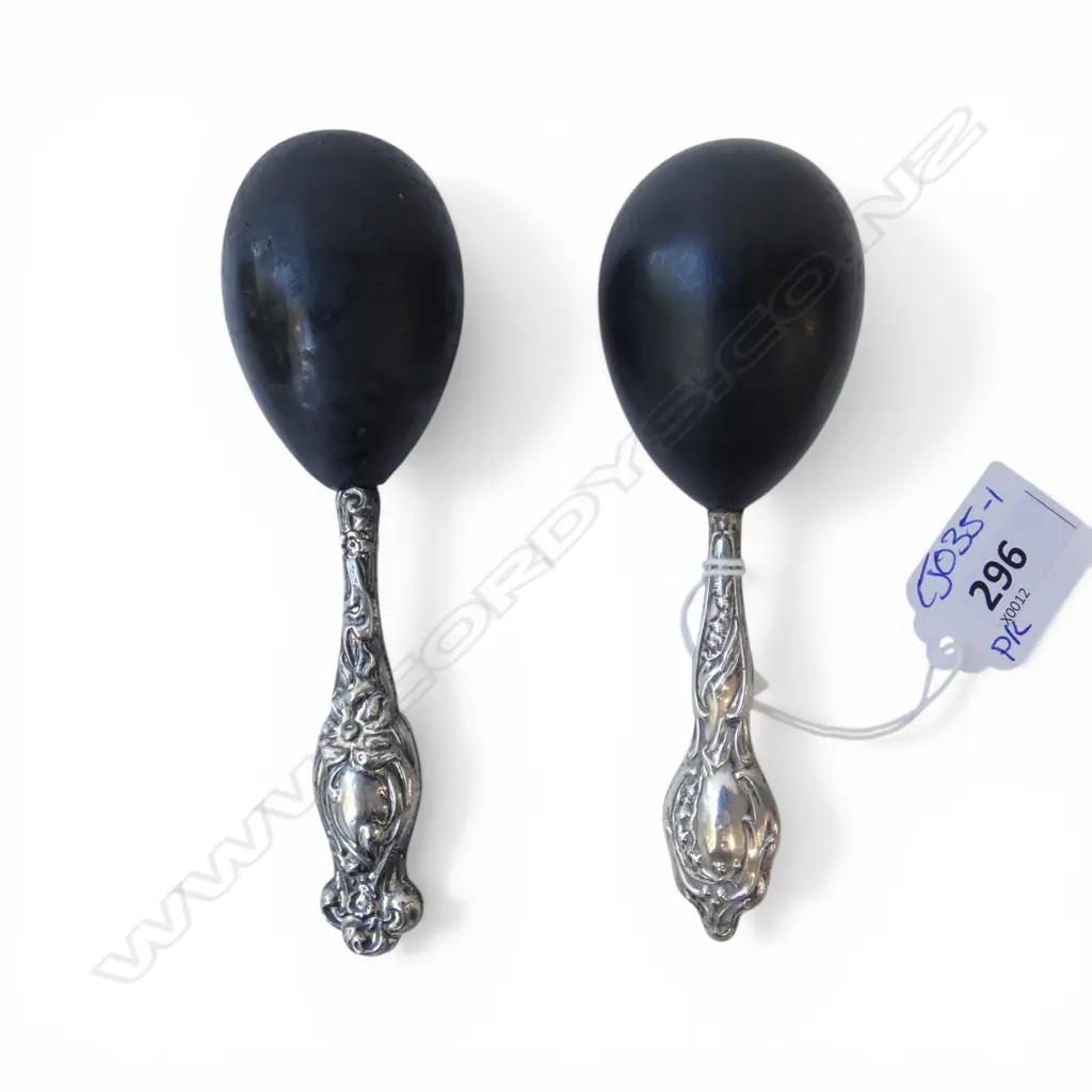 PR STG SILVER & EBONY DARNING EGGS Image 1++