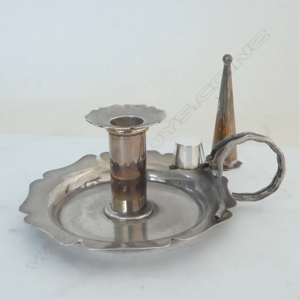 EDWARDIAN STG SILVER CHAMBERSTICK, BIRMINGHAM 1902, 258gms Image 1++