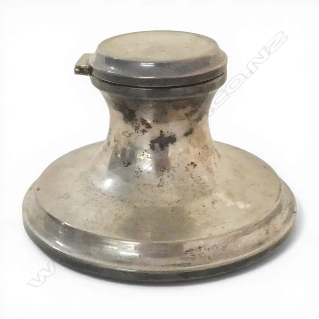 STG SILVER CAPSTAN INKWELL, CHESTER 1916 115mm dia... Image 1++