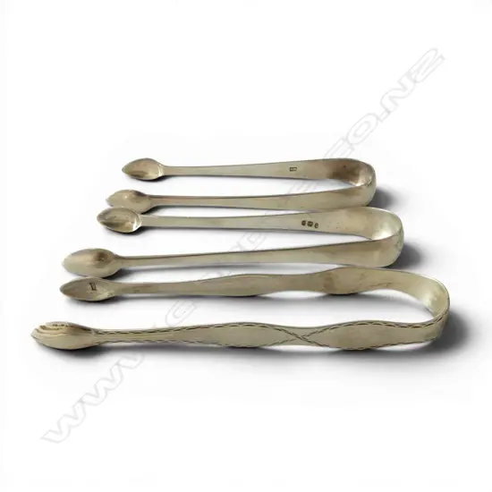 3 PRS STG SILVER TONGS, 90gms