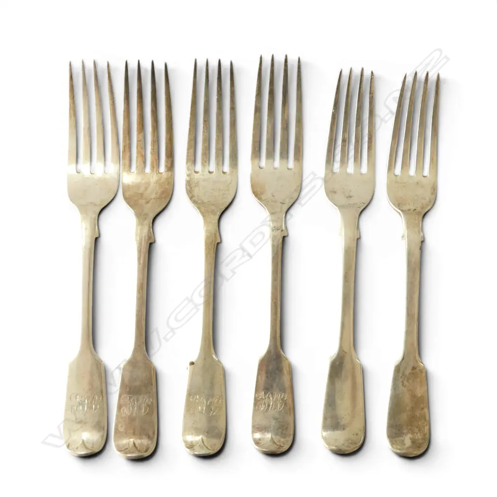 6 STG SILVER ENTREE FORKS L.175mm 295gms Image 1++