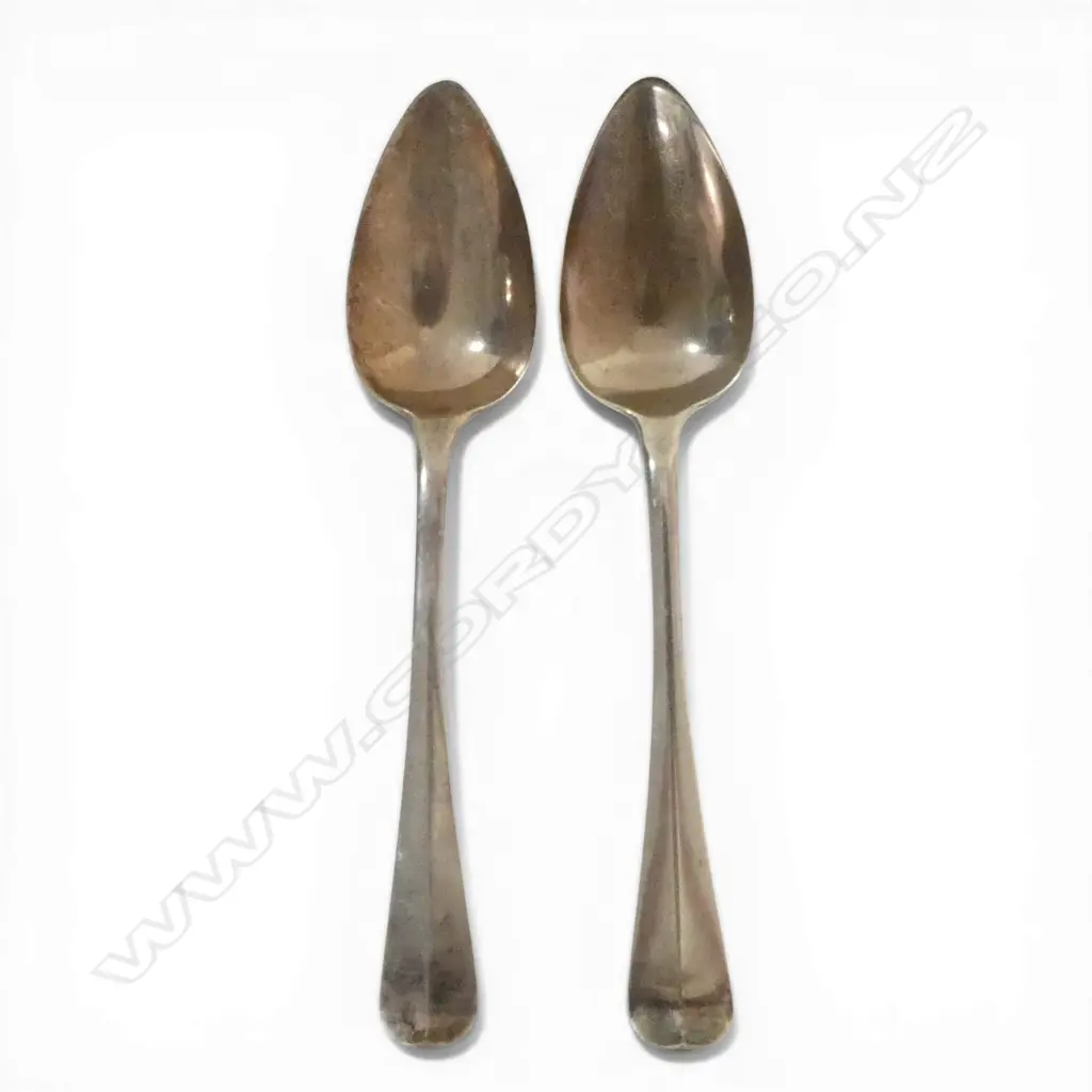2 DUTCH SILVER TABLE SPOONS L.210mm, 123gms MIN 833 SILVER Image 1++
