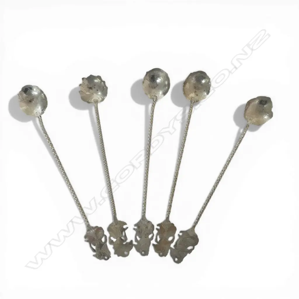 5 SIAM 900 SILVER PARFAIT SPOONS 59.4GMS Image 1++