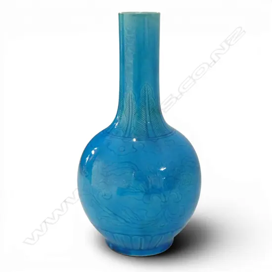 ORIENTAL VASE, BLUE GLAZE H.240mm