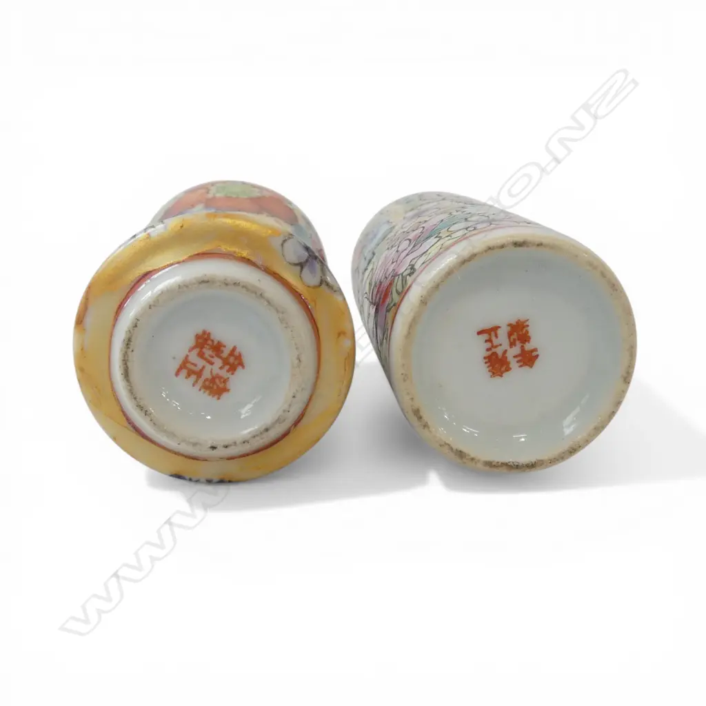 2 ORIENTAL POLYCHROME SCENT BOTTLES H.80mm Image 1++