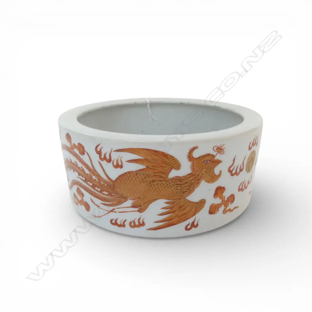 CHINESE DRAGON & PHOENIX POT H.65mm, 160mm dia Image 1++