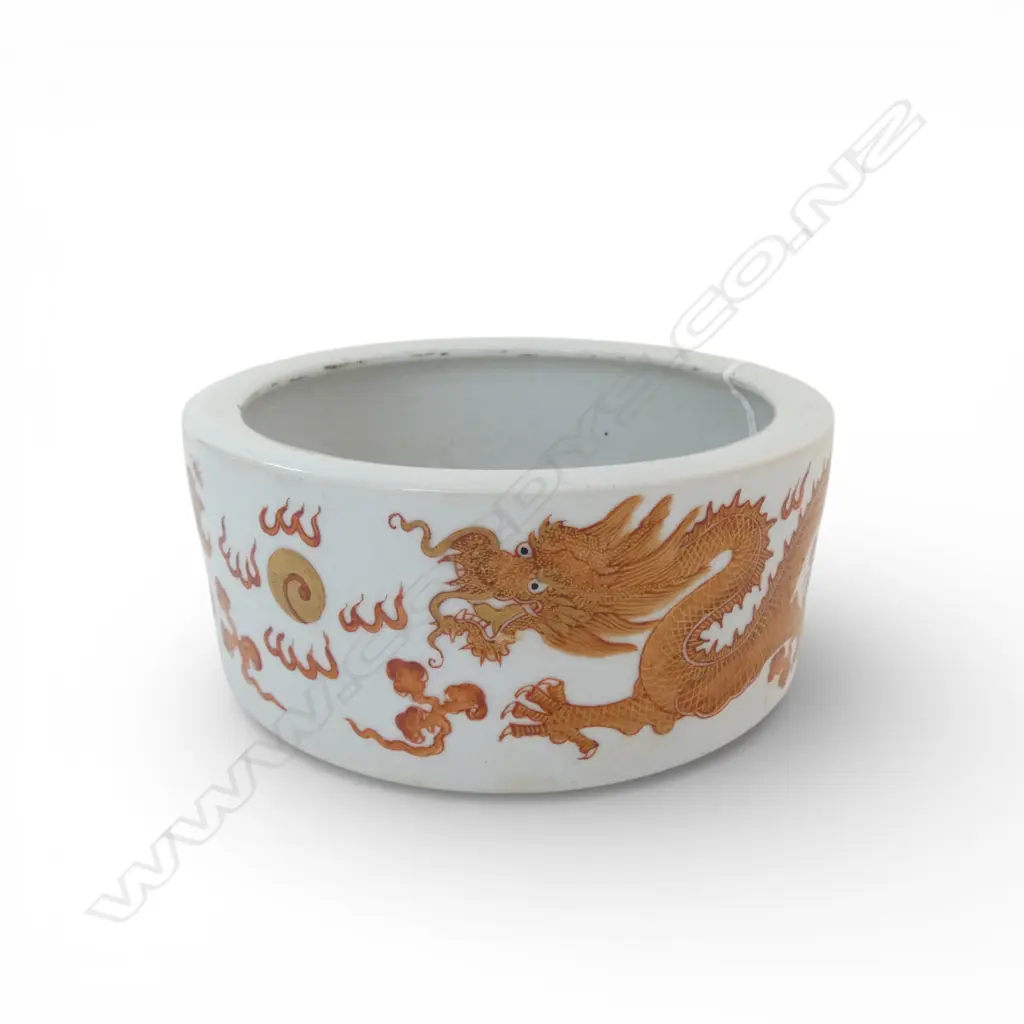 CHINESE DRAGON & PHOENIX POT H.65mm, 160mm dia Image 1++
