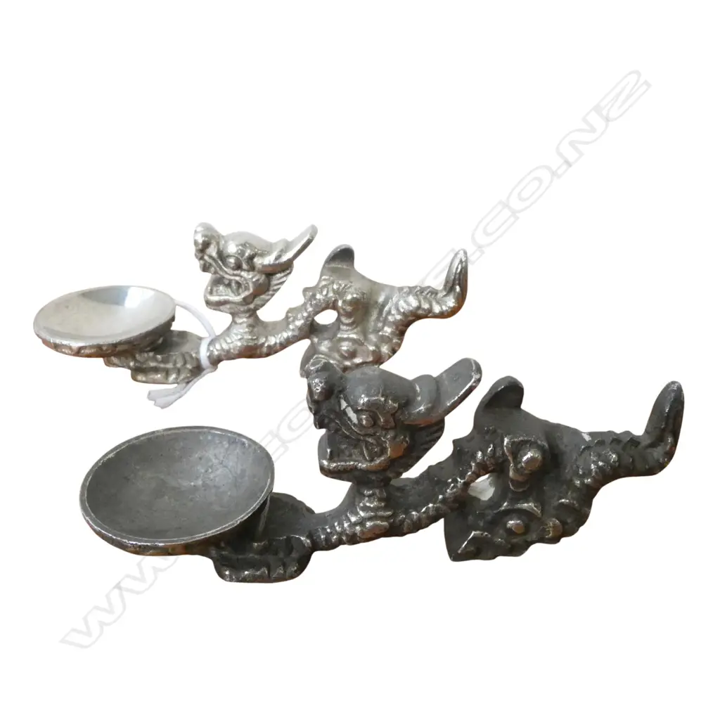 PR HEAVY VINTAGE CHINESE DRAGON CHOPSTICK SPOON RESTS, L.105MM Image 1++