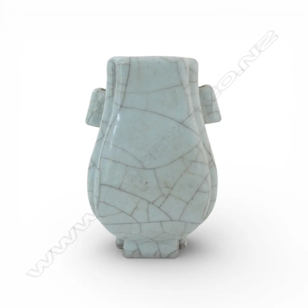 CELADON CRACKLE GLAZE ARROW VASE H.135mm Image 1++