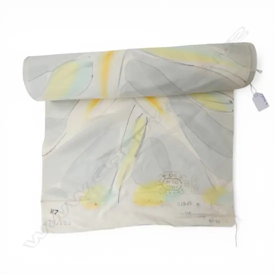 Unused 1980's NISHIJIN TEXTILE (Kyoto) JAPANESE floral petal pattern SILK ROLL L.12M W.370mm. New old stock