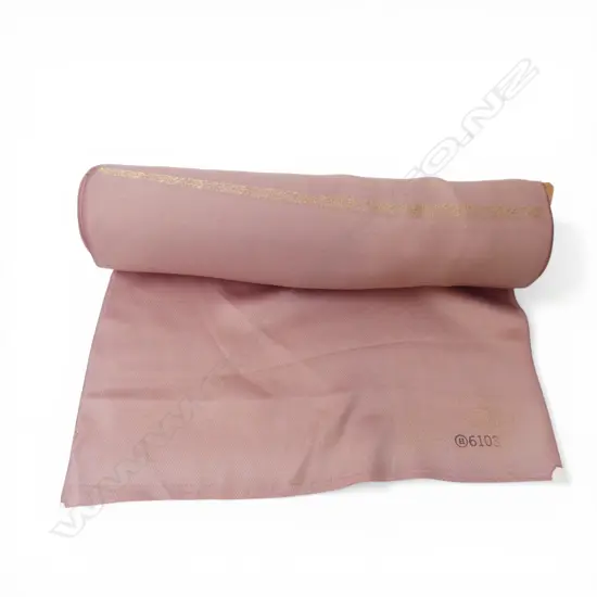 Unused 1980's NISHIJIN TEXTILE (Kyoto) JAPANESE bird on branch on mauve ground SILK ROLL L.12M W.370mm. New old stock...