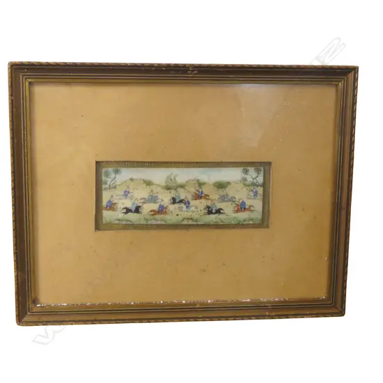 PERSIAN PAINTING ON IVORY POLO PLAYERS H40 L110MM