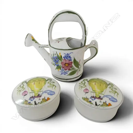 PR VILLEROY & BOCH TRINKET BOXES & PORTUGESE WATERING CAN