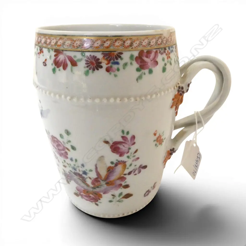 CHINESE EXPORT FAMILLE ROSE MUG SMALL CHIP H130 Image 1++