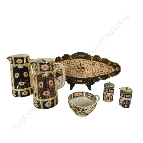 5 PCS ROYAL CROWN DERBY IMARI PATTERN & 1 GAUDY WELSH DISH