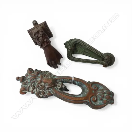 3 BRASS DOOR KNOCKERS H.240mm